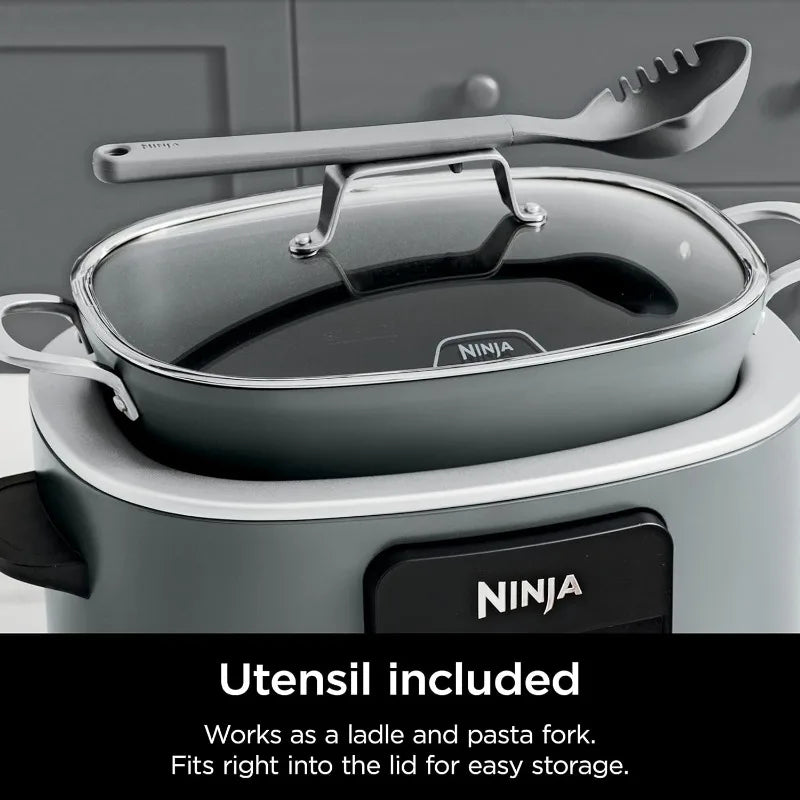 Ninja MC1001C Foodi PossibleCooker PRO 8.5 Quart Multi-Cooker, with 8-in-1 Slow Cooker,Dutch Oven,Steamer &More,Glass Lid