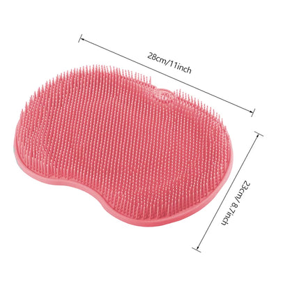 Silicone Shower Foot Back Brush Bathroom Wash Foot Pad Massage Exfoliating Shower Mat with Suction Bath Massage Foot Brush Pad