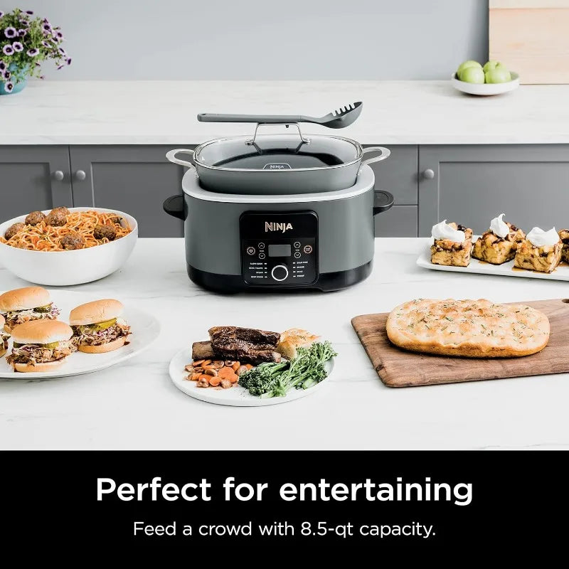 Ninja MC1001C Foodi PossibleCooker PRO 8.5 Quart Multi-Cooker, with 8-in-1 Slow Cooker,Dutch Oven,Steamer &More,Glass Lid