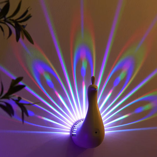 LED Peacock Projection Lamp with Remote Control Atmosphere Lamp Night Light