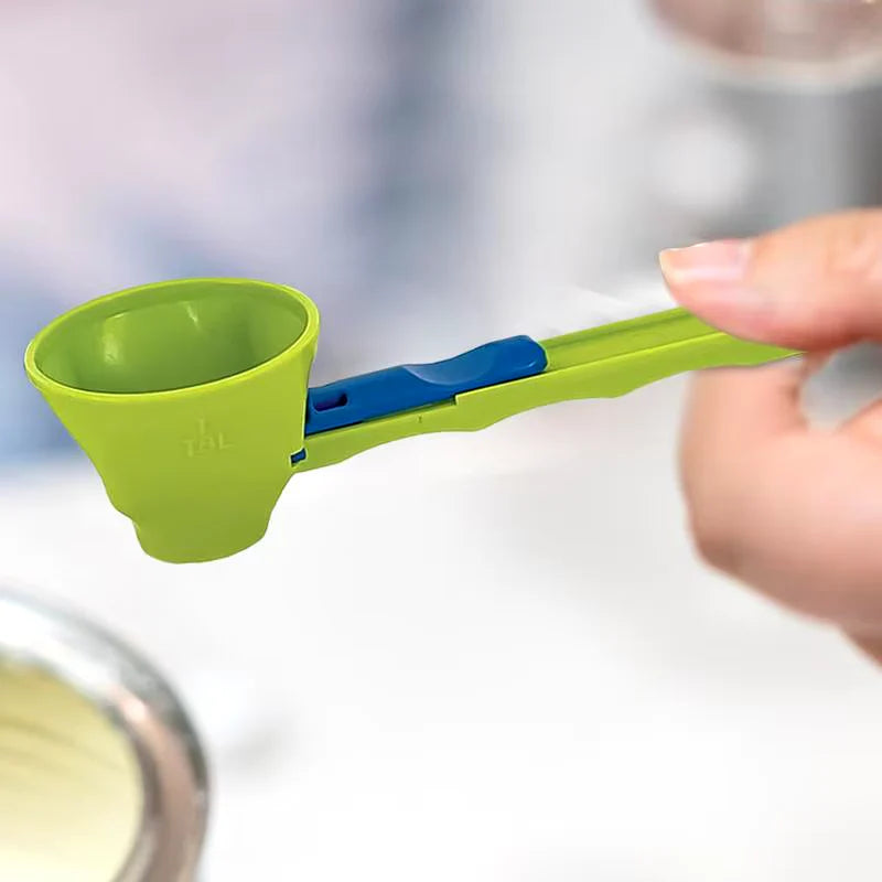 Elevate Your Kitchen Experience with the Professional No-Spill Measuring Spoon and Funnel for Effortless Protein Powder, Sports Drinks, and Baby Formula Refills