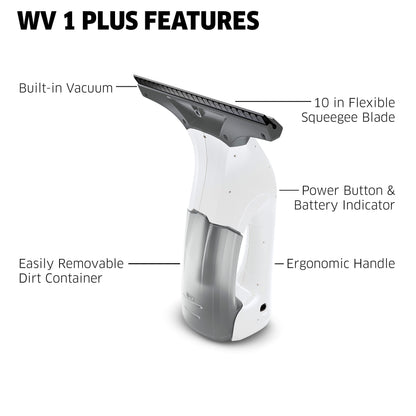 Window Vac, Window Cleaner Tool, Cleans Windows, Showers, Mirrors & Glass, WV1, Squeegee