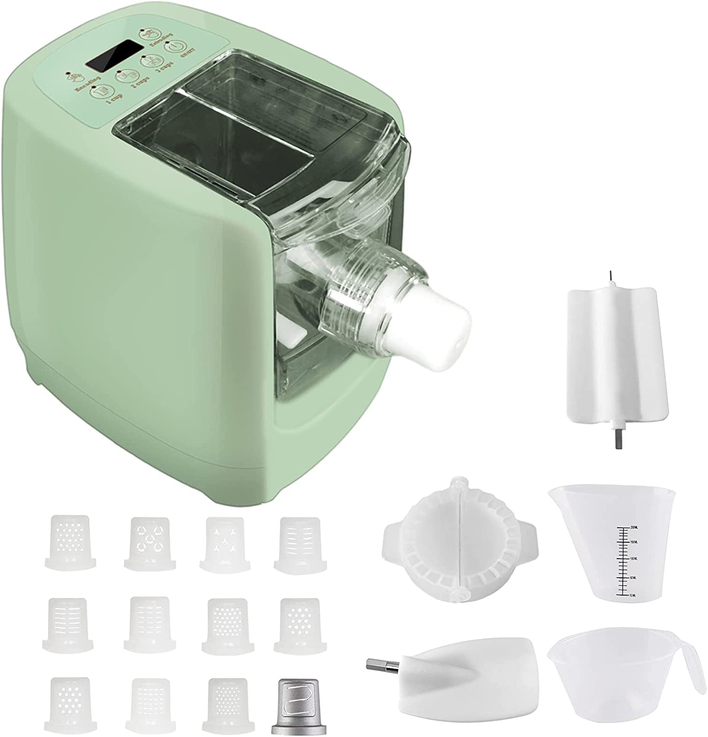 Pasta Maker Machine, Automatic Noodle Make, Home Pasta Maker for Spaghetti, Fettuccine, Macaroni, 12 Pasta Shaping Discs(Green)